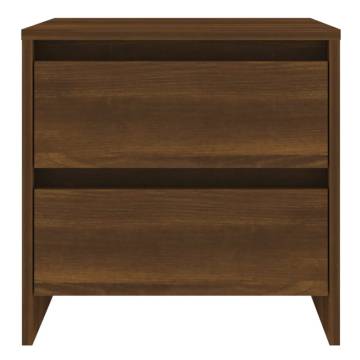 Elegant Brown Oak Bedside Cabinet - 45x34.5x44.5 cm