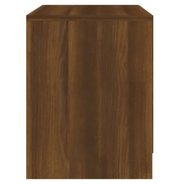 Elegant Brown Oak Bedside Cabinet - 45x34.5x44.5 cm