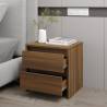 Elegant Brown Oak Bedside Cabinet - 45x34.5x44.5 cm