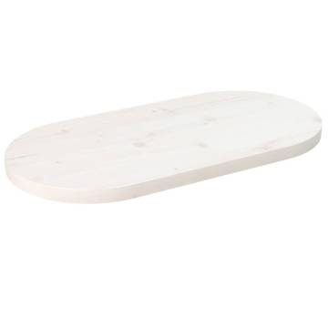 Table Top White 60x30 cm - Solid Pine Oval Design