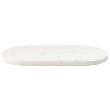 Table Top White 60x30 cm - Solid Pine Oval Design