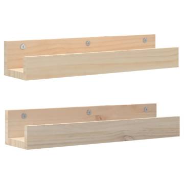 Wall Shelves 2 pcs - Solid Pine Wood | Hipomarket UK