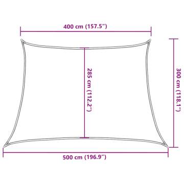 Sunshade Sail 160 gm² Trapezium Yellow 45x3 m HDPE | Hipomarket