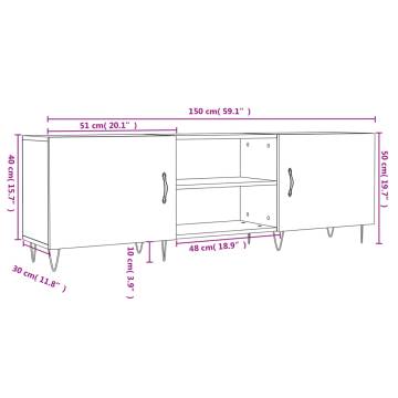 Stylish Smoked Oak TV Cabinet - 150x30x50 cm | HypoMarket