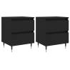 Elegant Black Bedside Cabinets - 2 pcs | Hipomarket