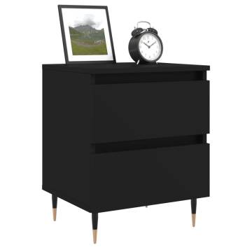 Elegant Black Bedside Cabinets - 2 pcs | Hipomarket