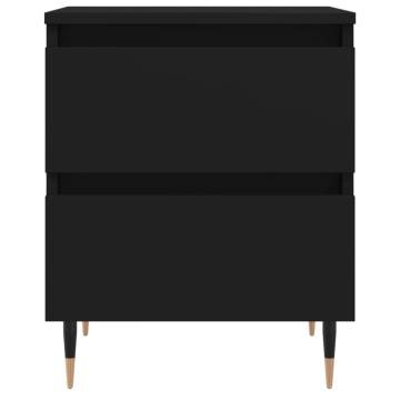 Elegant Black Bedside Cabinets - 2 pcs | Hipomarket