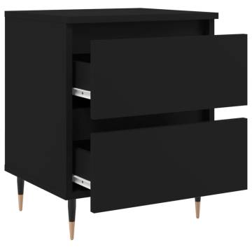 Elegant Black Bedside Cabinets - 2 pcs | Hipomarket