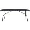 Folding Garden Table Black 180x75 cm - Stylish & Durable