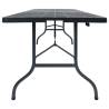 Folding Garden Table Black 180x75 cm - Stylish & Durable