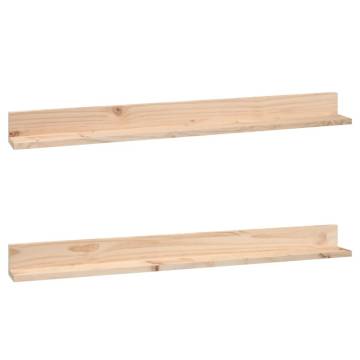 Wall Shelves - 2 pcs Solid Pine Wood 110x11x9 cm | HipoMarket