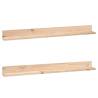 Wall Shelves - 2 pcs Solid Pine Wood 110x11x9 cm | HipoMarket