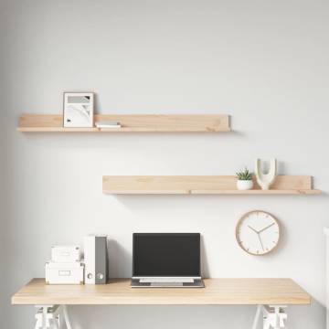 Wall Shelves - 2 pcs Solid Pine Wood 110x11x9 cm | HipoMarket