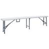 Folding Garden Table with 2 Benches - 180 cm Steel & HDPE