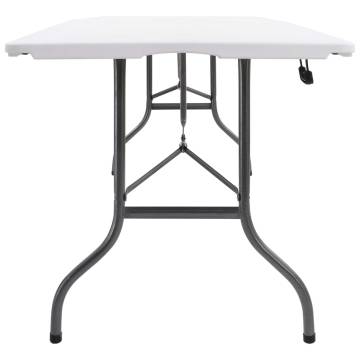 Folding Garden Table with 2 Benches - 180 cm Steel & HDPE