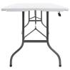 Folding Garden Table with 2 Benches - 180 cm Steel & HDPE