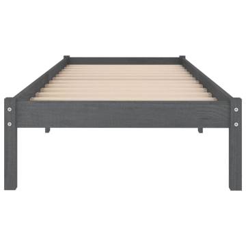 Stylish Grey Solid Wood Single Bed Frame | Hipomarket