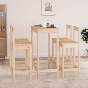 5 Piece Solid Wood Pine Bar Set - Stylish & Sturdy | Hipo Market