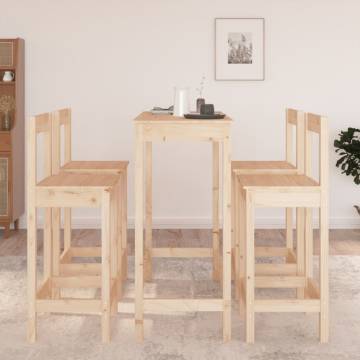 5 Piece Solid Wood Pine Bar Set - Stylish & Sturdy | Hipo Market