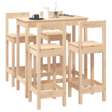 5 Piece Solid Wood Pine Bar Set - Stylish & Sturdy | Hipo Market