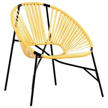 Garden Egg Chair - Black and Yellow Poly Rattan | Hipo Market