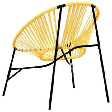 Garden Egg Chair - Black and Yellow Poly Rattan | Hipo Market