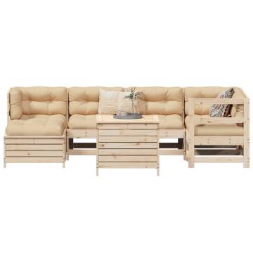 7 Piece Garden Sofa Set - Solid Wood Pine | HipoMarket