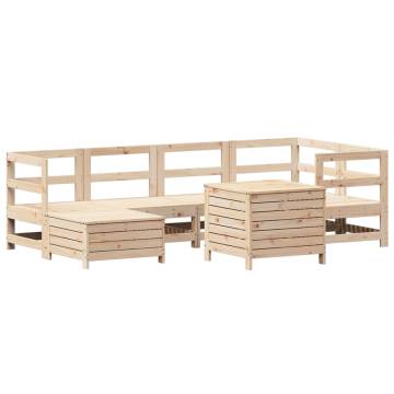 7 Piece Garden Sofa Set - Solid Wood Pine | HipoMarket