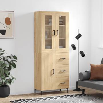 Stylish Highboard Sonoma Oak 69.5x34x180 cm | Hipo Market