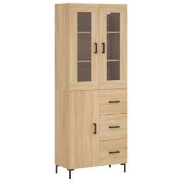 Stylish Highboard Sonoma Oak 69.5x34x180 cm | Hipo Market