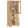 Stylish Highboard Sonoma Oak 69.5x34x180 cm | Hipo Market