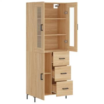 Stylish Highboard Sonoma Oak 69.5x34x180 cm | Hipo Market