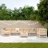 10 Piece Garden Sofa Set | Solid Pine Wood - HipoMarket UK