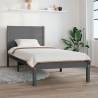  Bed Frame without Mattress Grey 90x190 cm Single Solid Wood Colour grey Size 90 x 190 cm 