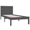 Grey Single Bed Frame 90x190 cm - Solid Wood | HipoMarket