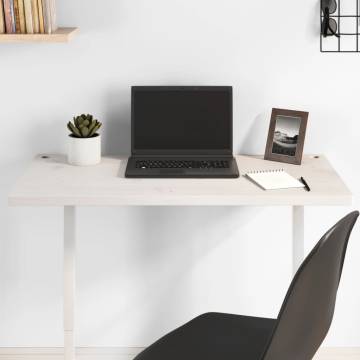 Desk Top White 80x40 cm - Solid Pine Wood for Versatile Use