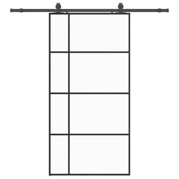 Sliding Door with Hardware Set Black - 102.5x205 cm ESG Glass