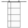 Sliding Door with Hardware Set Black - 102.5x205 cm ESG Glass