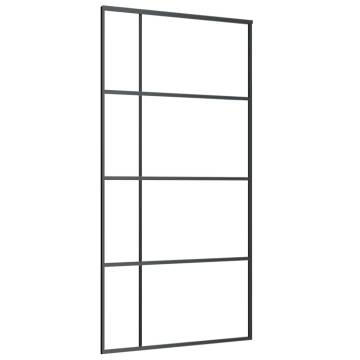 Sliding Door with Hardware Set Black - 102.5x205 cm ESG Glass