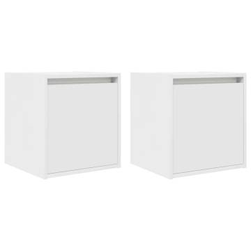 Wall-Mounted Bedside Cabinets 2 pcs White - Maximise Space