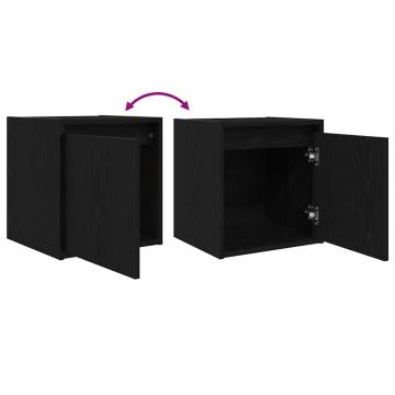 Wall-Mounted Bedside Cabinets - 2 pcs Black | HipoMarket UK