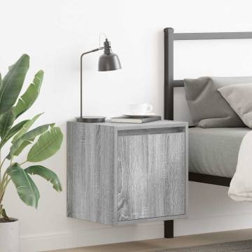 Wall-Mounted Bedside Cabinet Grey Sonoma - Modern Storage Solution