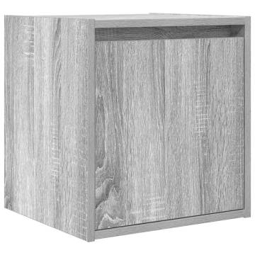 Wall-Mounted Bedside Cabinet Grey Sonoma - Modern Storage Solution