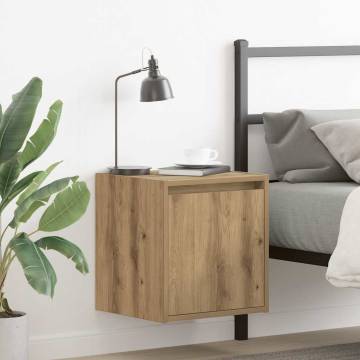 Wall-Mounted Bedside Cabinet in Artisan Oak - Stylish Storage