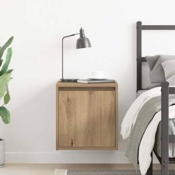 Wall-Mounted Bedside Cabinet in Artisan Oak - Stylish Storage