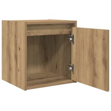 Wall-Mounted Bedside Cabinet in Artisan Oak - Stylish Storage