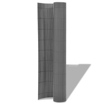 Double-Sided Garden Fence PVC 150x500 cm Grey - Hipomarket