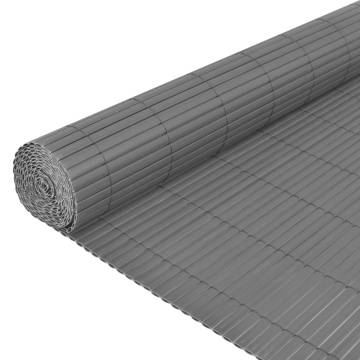 Double-Sided Garden Fence PVC 150x500 cm Grey - Hipomarket