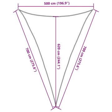 Red Sunshade Sail 5x7x7m HDPE - UV Protection & Easy Setup