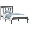 Grey Bed Frame 90x190 cm Single Solid Wood - HipoMarket